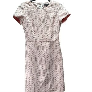 Brooks Brothers Dress Womens 4 Sheath Pink & White Eyelet Garden Party Dress.